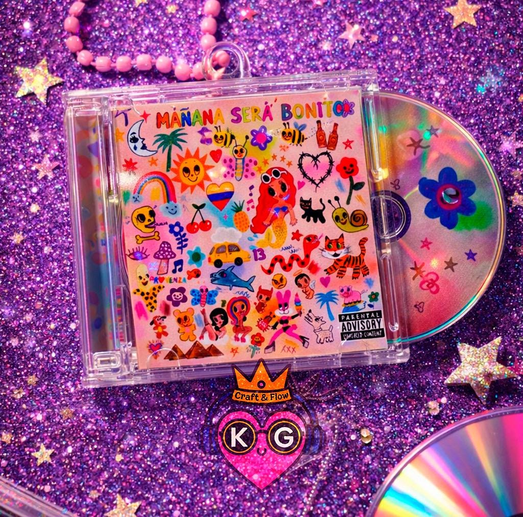 Karol G Mini CD Keychain with NFC, Bichota Fan Collectible, Discography Set Available