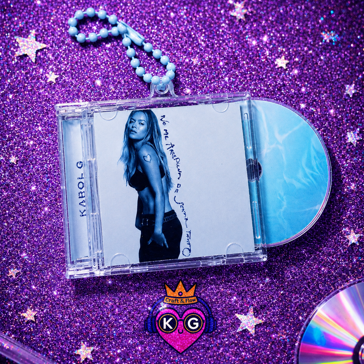 Karol G Mini CD Keychain with NFC, Bichota Fan Collectible, Discography Set Available