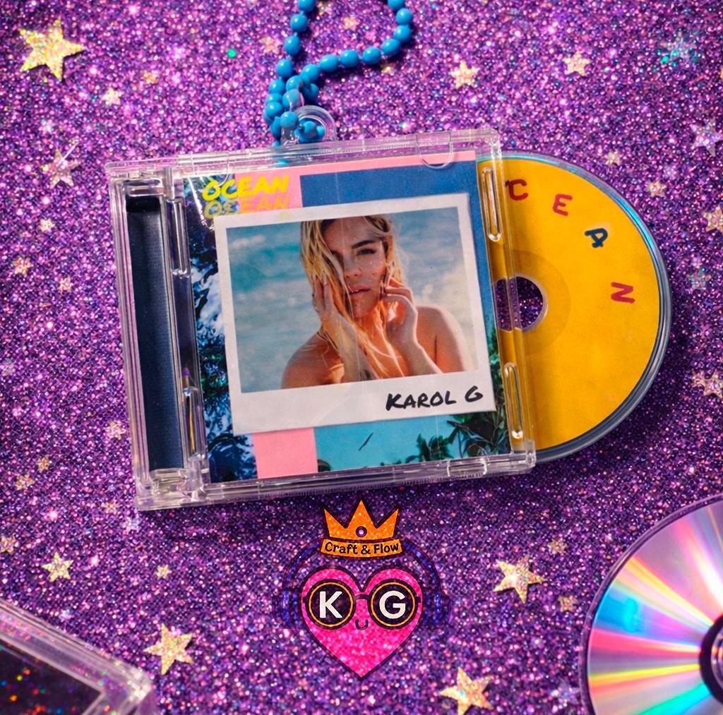 Karol G Mini CD Keychain with NFC, Bichota Fan Collectible, Discography Set Available